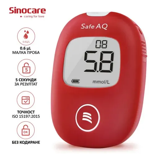 Глюкомер Sinocare Safe AQ Smart | etmedical.bg